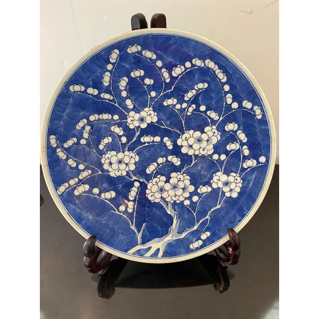 Large Mid 19th Century Blue and White Charger For Sale - Image 13 of 13