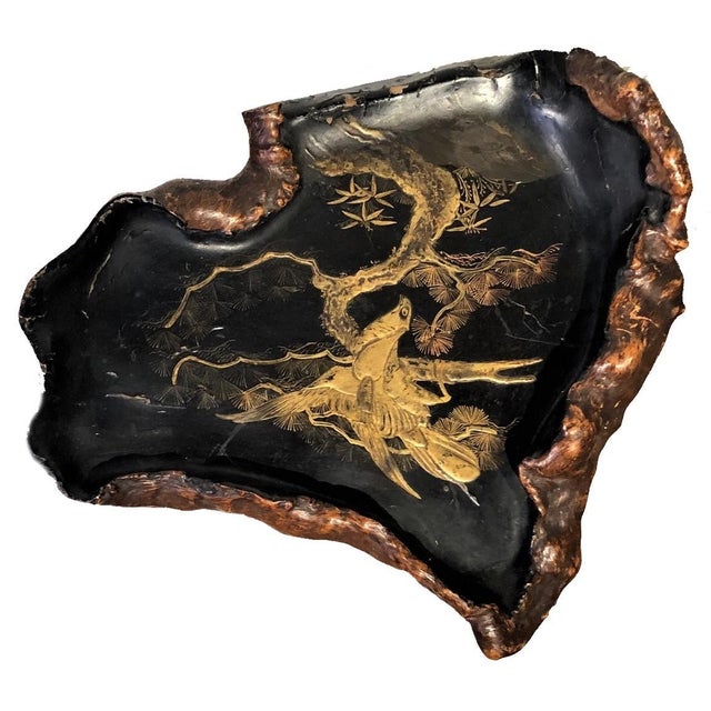 Mid 19th Century Japanese Meiji Period Carved Root Wood Serving Tray, ca. 1868-1912 For Sale - Image 5 of 12