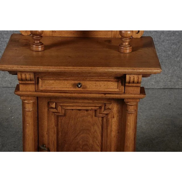 Antique Bedside Table in Oak, 1880 For Sale - Image 6 of 18