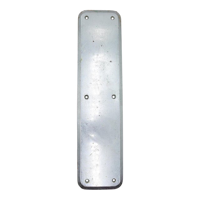 Vintage 16 In. Sargent Nickeled Bronze Door Push Plate For Sale