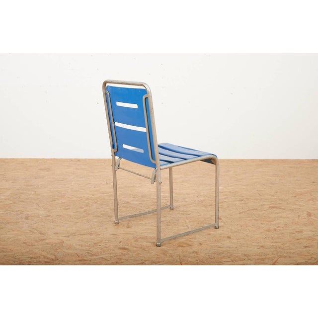 Bauhaus Vintage Garden Chair in Steel, Plywood, and Wood Slats For Sale - Image 3 of 13