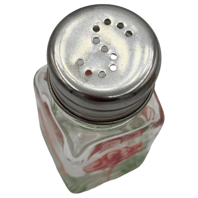 Modern 1990s Hand Painted Pink Flamingo Glass Salt & Pepper Shakers by Michel Design Works For Sale - Image 3 of 8