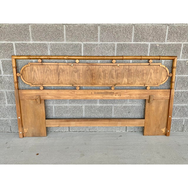 Vintage Chinoiserie Faux Bamboo and Woven Front King Headboard Chairish