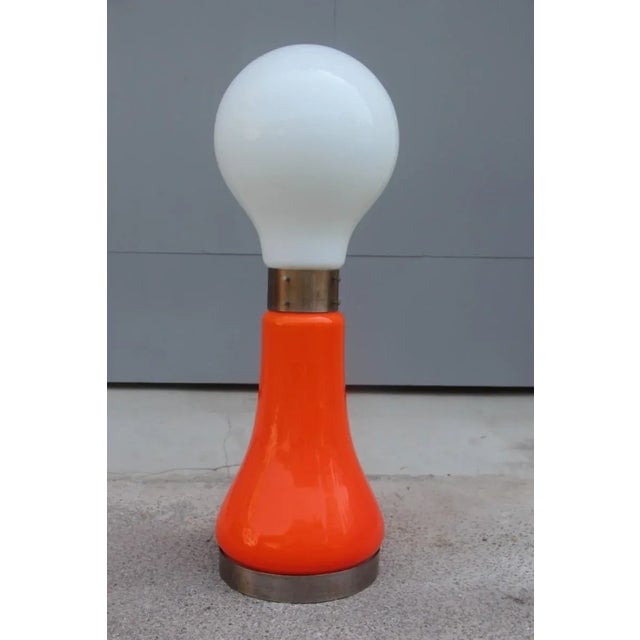 Mid-Century Modern Orange & White Floor Lamp, 1960s For Sale - Image 3 of 7