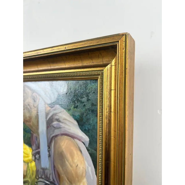 Mythological or Allegorical Scene W Bathing Female Figure Oil on Canvas, Framed 1980's For Sale - Image 13 of 16