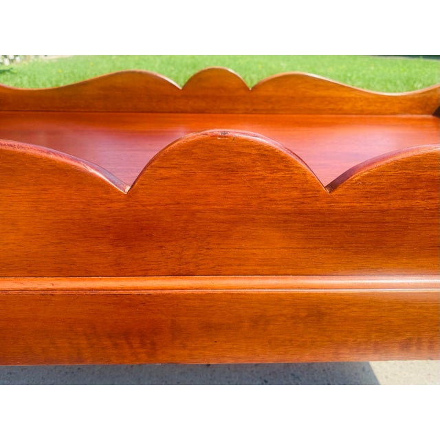 Vintage Solid Cherry Wood Gallery Style Coffee Table. Chairish