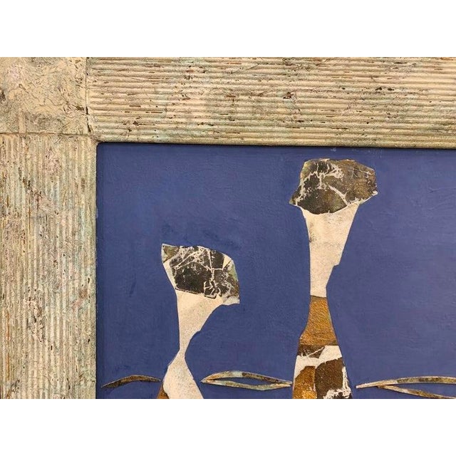 2010s Andrea Stella "The Hiker" Wide Gold Leaf Oil Mixed Media Painting, Figurative Landscape, Italian Contemporary Art, 2010 For Sale - Image 5 of 9