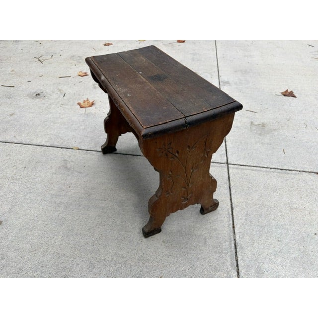 Farmhouse Vintage Slipper Bench or Stool With Hidden Compartment For Sale - Image 3 of 6