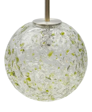 Green Glass Ball Pendant Lamp from Doria, Germany, 1960s