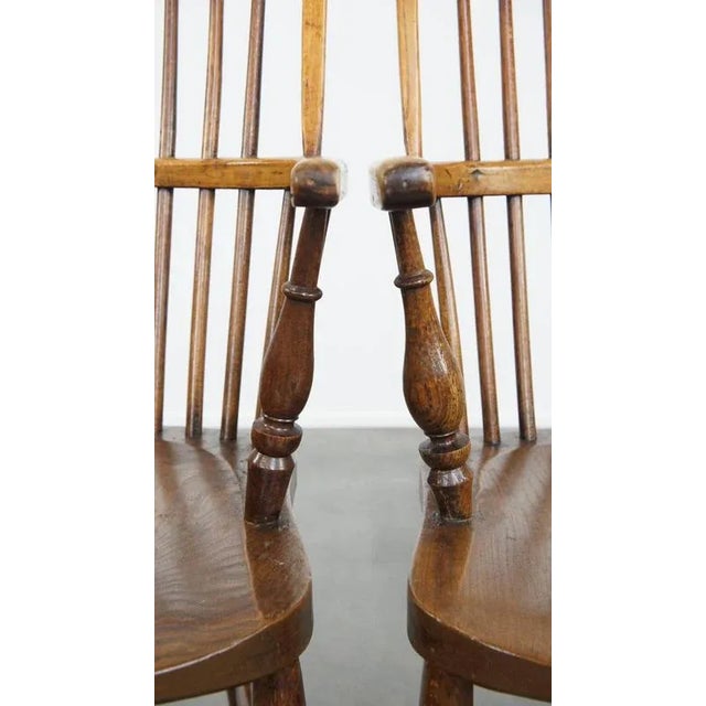 English Windsor Stickback Chairs in Elm, Set of 2 For Sale - Image 11 of 16