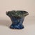 Mid-Century Modern Handmade Studio Pottery Organic Sculptural Ceramic Vessel in Blue & Green Drip Glaze, Abstract Artisan Pedestal Form For Sale - Image 3 of 13