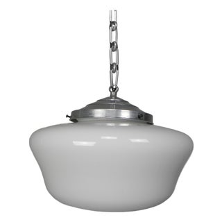 Art Deco Hanging Lamp on Aluminum Chain, 1930s For Sale