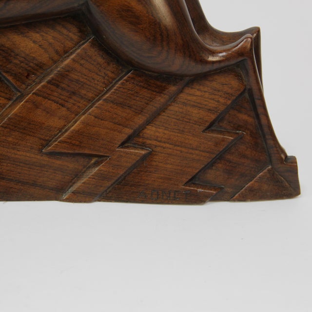 Brown Jacques Adnet, Sculpture of a Gazelle, 1920s, Wood For Sale - Image 8 of 9