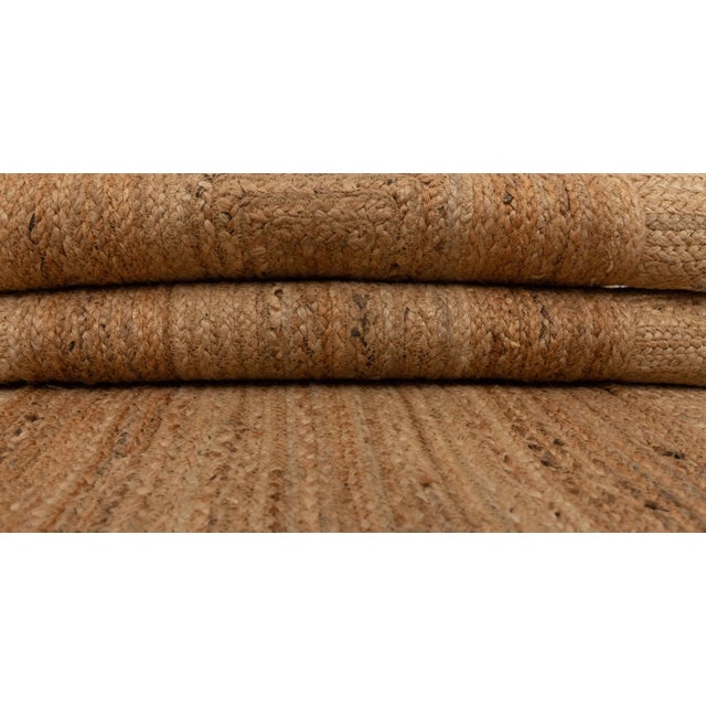 3'x12' Natural Color Jute Scallop Handmade Rug For Sale - Image 11 of 12