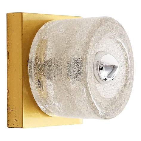 Vintage Space Cube Wall Lamp in Ice Glass from Peill & Putzler, 1960 For Sale