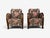 Swedish Modern, Art Deco Lounge Chairs, Stained Birch, Fabric, Sweden, 1940s For Sale - Image 4 of 13