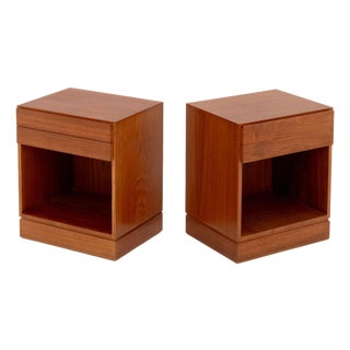 Pair of Arne Wahl Iversen Teak Bedside Tables For Sale