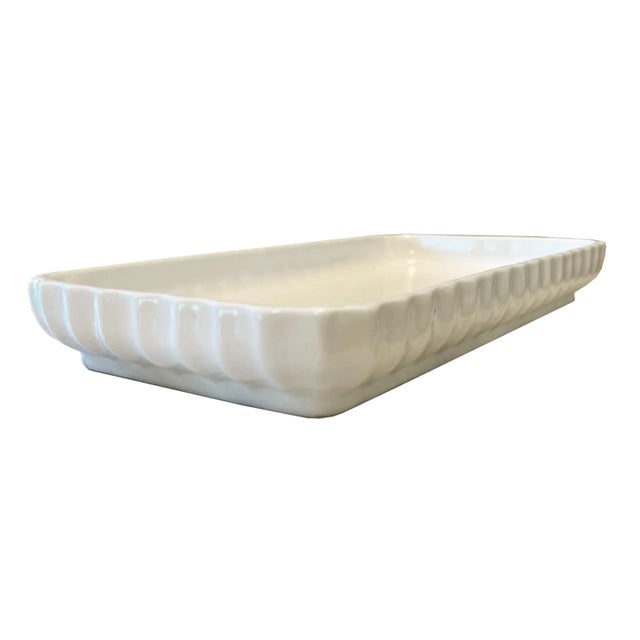 2000 - 2009 Vintage Waterworks Scalloped Ceramic Tray For Sale - Image 5 of 5