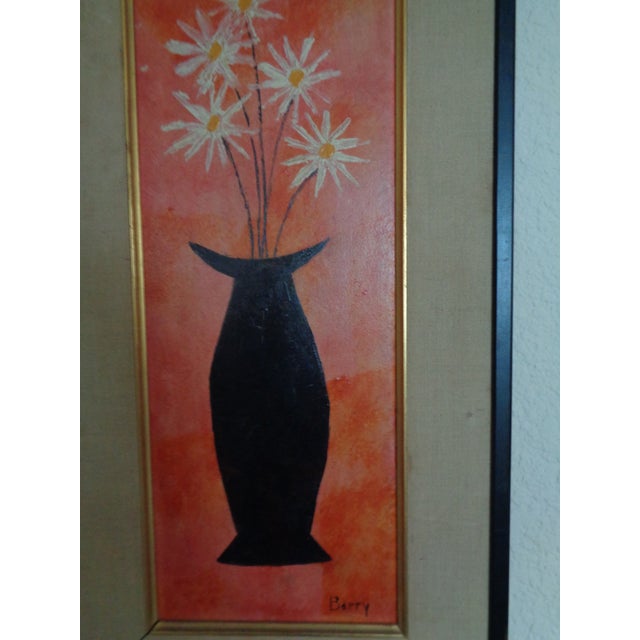 Frank Barru (20th C.) Still Life Still Life with Flowers in Vase Oil on Masonite. Signed lower right and back.