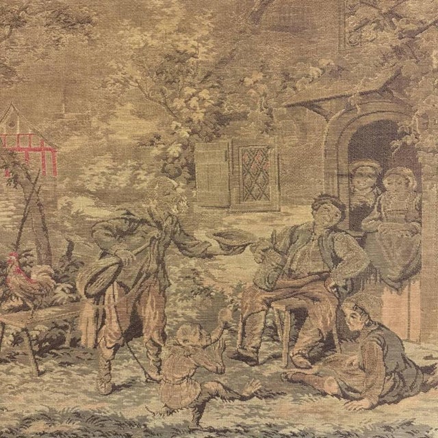 Large Woven Gobelin Tapestry in a Wooden Frame For Sale - Image 12 of 18