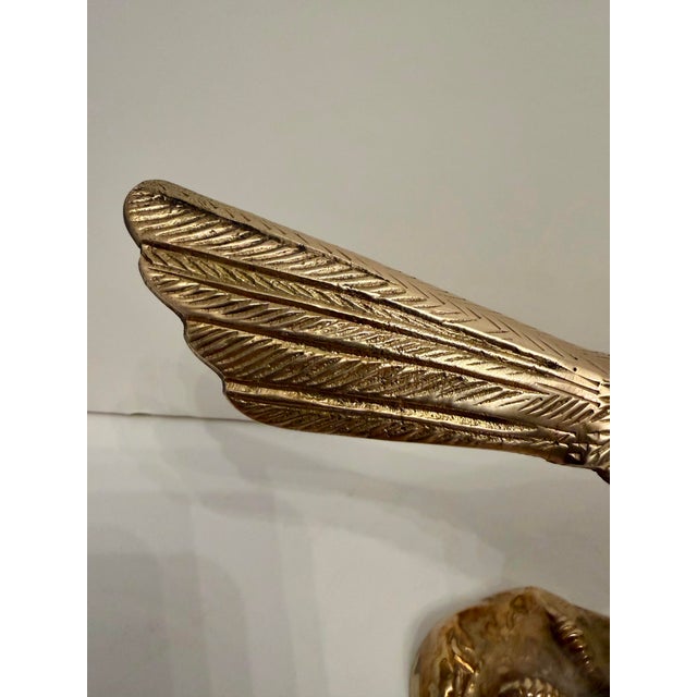 Metal Vintage Mid Century Brass Roadrunner Bird Sculpture For Sale - Image 7 of 12