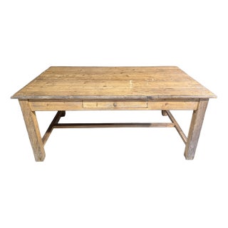 French Pine Farmhouse Dining Table, 1890 For Sale