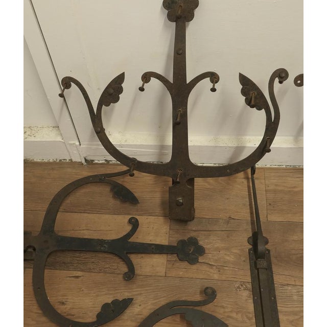 Early 19th Century Double Castle Door Hinges, Set of 11 For Sale - Image 5 of 15