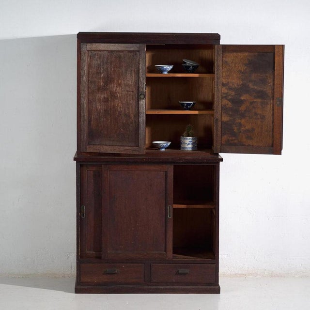Antique japanese tansu cabinet – taishō / showa period (c.1912-1970) dimensions: length: 93 cm depth: 49 cm height: 163 cm...