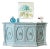 Vintage French Provincial Style Hand-Painted Sideboard With Embossed Drawers For Sale