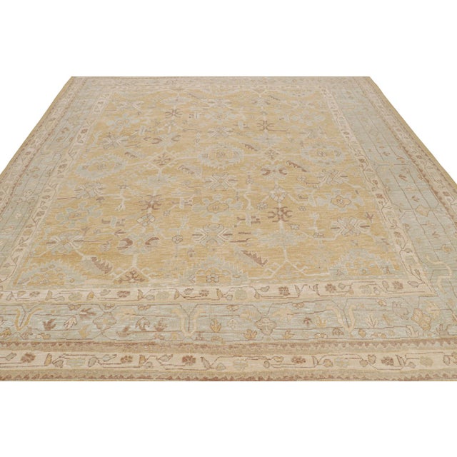 Late 20th Century Rug & Kilim’s Oushak Style Rug in Gold With All Over Floral Patterns For Sale - Image 5 of 7