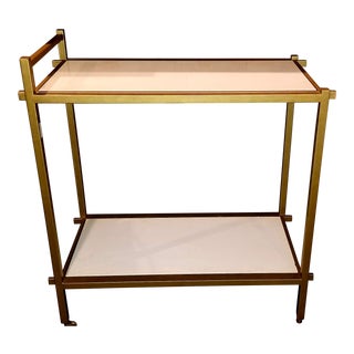 Chelsea House White Antique Gold Bar Cart For Sale