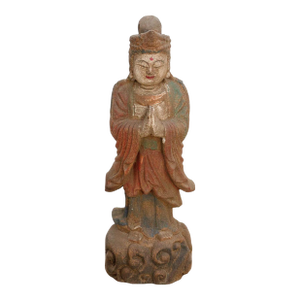 Small Serene Carved Praying Buddha