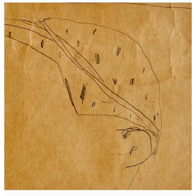 1980s James Brown, Nuba 1981 Graphite Drawing on Brown Paper James Brown Galerie Bernd Kluser, 1981 For Sale - Image 5 of 17