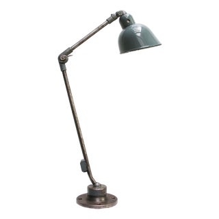 Grey Blue Enamel 2 Arm Architect Desk Work Light from Siemens For Sale