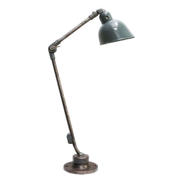 Grey Blue Enamel 2 Arm Architect Desk Work Light from Siemens For Sale