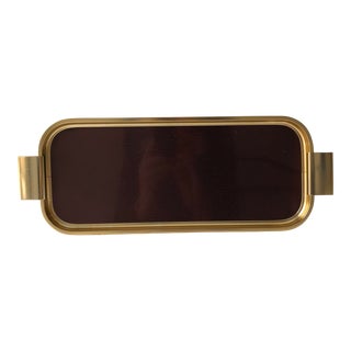 Vintage 1960s English Goldtone Bar Tray/Serving Tray For Sale