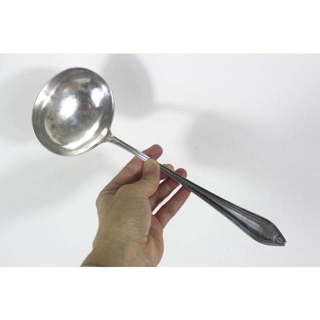 Large Vintage Mappin & Webb English Silverplate Oyster Soup or Punch Ladle For Sale - Image 6 of 12