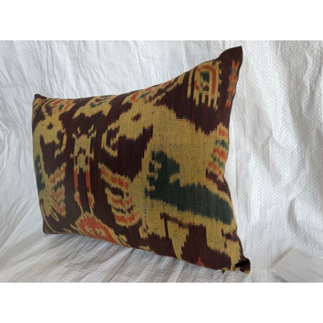 Tribal Antique Central Asian Ikat Pillow, Circa 1850 For Sale - Image 3 of 7