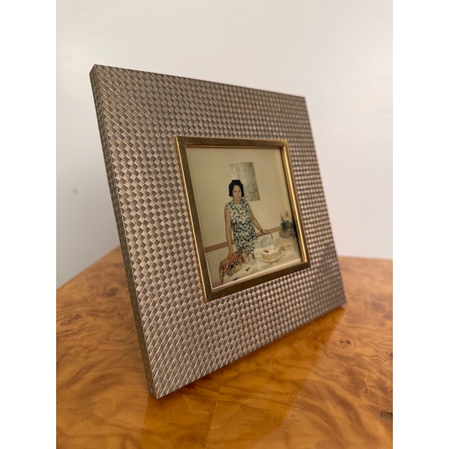 Cartier Made in Italy Vintage Gilt Brass Woven Basket Weave Picture Frame This is a stunning Gilt brass basket weave woven...