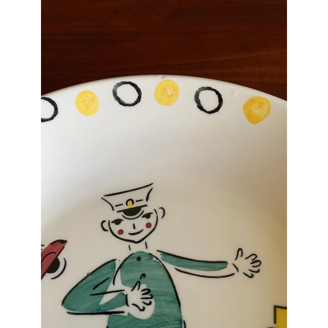 Vintage Georg Schmider Crossing Guard Children's Ceramic Dishes- a Pair For Sale - Image 9 of 11