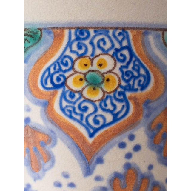 1918 Dutch Hand-Painted Floral Ceramic Table Lamps, Set of 2 For Sale - Image 11 of 16
