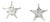 Late 20th-Century 18k White Gold Invisibly Set Star Earrings, A Pair For Sale