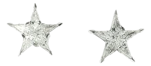 Late 20th-Century 18k White Gold Invisibly Set Star Earrings, A Pair