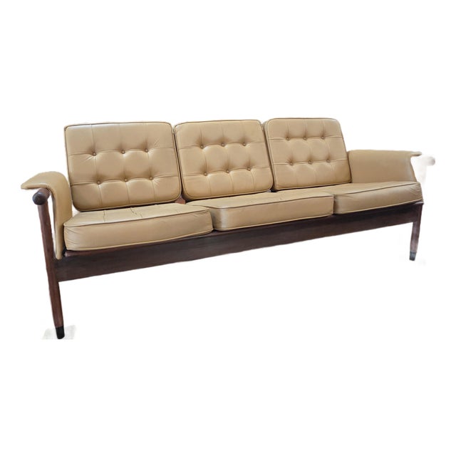 1960s Mid-Century Danish Modern Walnut Sofa For Sale