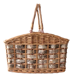 Vintage Wicker and Birch Bark Basket