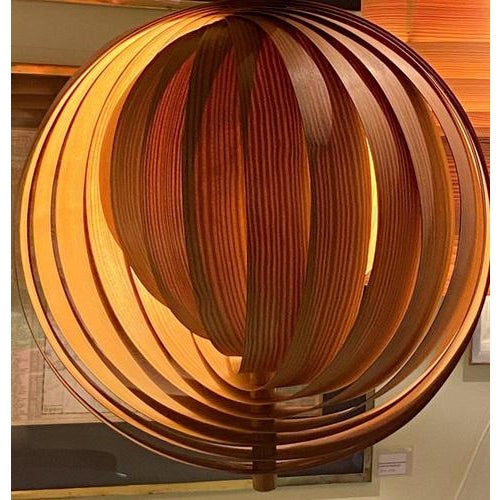 Large Vintage Plywood Lamps attributed to Hans Agne Jacobsson, 1960s, Set of 4 For Sale - Image 9 of 14