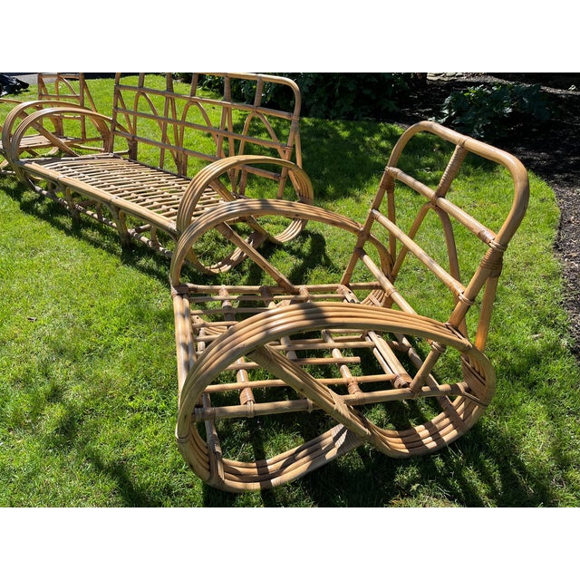 Offered at a Compelling Value - The "Idea Home" 4-Strand 3/4 Pretzel Rattan Suite (3 Pieces) For Sale - Image 12 of 18