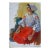 Vintage Ukrainian Woman Portrait, Original Oil Painting on Cardboard 70-50 For Sale