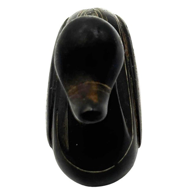 1950s Mid 20th Century Chinese Export Hand Carved Teak Wood Duck For Sale - Image 5 of 5