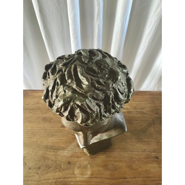 Brown Classical Terracotta Bust, 1960s For Sale - Image 8 of 18